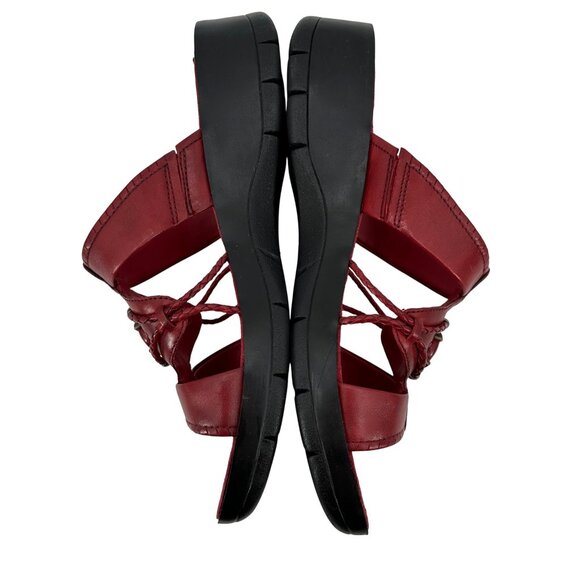 Baretraps Womens Olinda Red Leather Wedge Sandals Size 10M - Picture 4 of 12